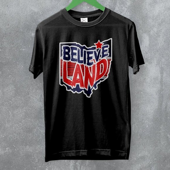 Cleveland Guardians Believe Land Baseball Team Graphic Graphic Style T-Shirt 165 - Picture 1 of 5
